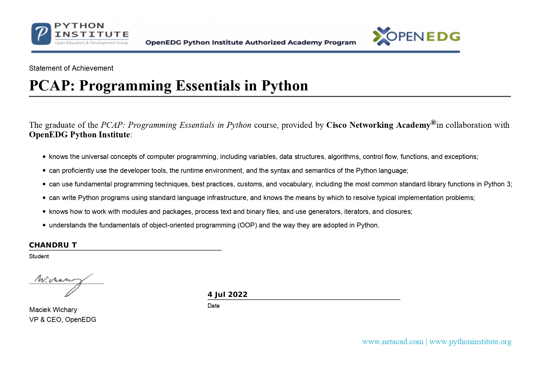 Programming Essentials in Python